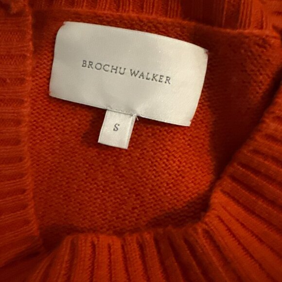 Brochu Walker Eton Layer Crew Long Sleeve Sweater Orange Size S - Picture 3 of 6